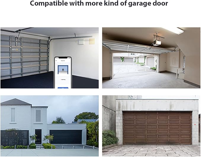 Tuya WiFi+BT Smart Garage Door Opener Controller Kit Intelligent Garage Controller Kit Timing Function Remote Monitoring Voice Control Compatible with Alexa,Google Home,IFTTT