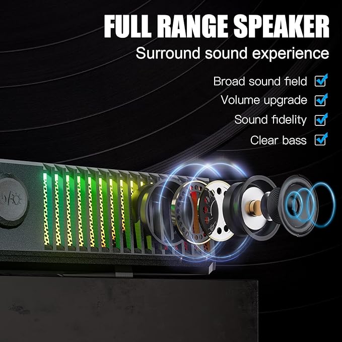 PC Speakers, Smalody Computer Speakers for Desktop Gaming Monitor with Bluetooth/Microphone/Lighting Effect, PC Soundbar for Desktop Wired USB Powered