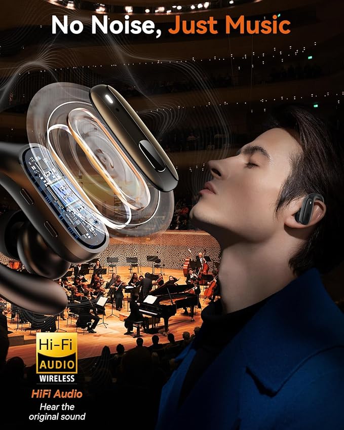 Wireless Earbuds, Sports Bluetooth 5.4 Headphones, Ear Buds with ENC Noise Canceling Mic, 80Hr Playtime Earphones, Palm-Sized, LED Power Display, IPX7 Waterproof Headset for Workout Running, Black