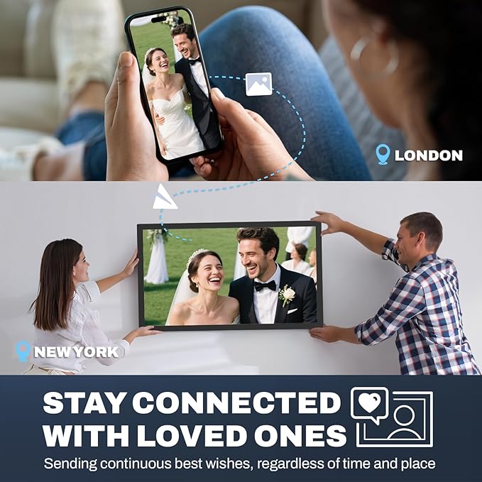 Large Digital Picture Frame 24 inch, 1920x1080 FHD IPS WiFi Digital Photo Frame with Remote, 32GB Storage, Auto-Rotate, Instantly Share Photo/Video via Apps/Email, USB/Mirco SD, Black