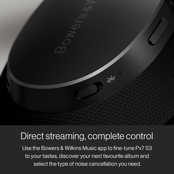 Bowers & Wilkins Px7 S3 Over-Ear Headphones, High-Resolution Sound, Comfortable Fit, Bluetooth, Active Noise Cancelling & Transparency Mode, 30-Hour Playtime, Quick Charge Support, Anthracite Black