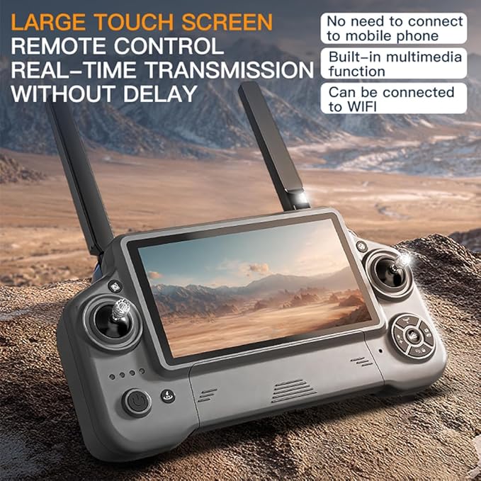 KF100 MAX Drones with Camera 4K for Adults, 19685ft Control Distance, Remote Control with 5.5 Inch Screen, 3-Axis Gimbal, 360° Obstacle Avoidance, Professional RC Quadcopter Drone, 3 Batteries