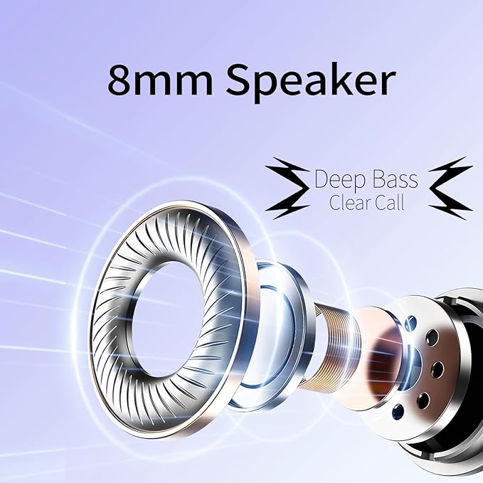 Wireless Earbuds in-Ear Headphones Bluetooth 5.3 with Built-in Mics Deep Bass Clear Call Ultralight Headsets Up to 60H Play Time for Studying Workout Gaming Pink