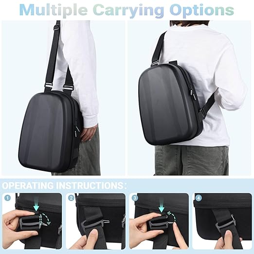 FOREGOER Hard Carrying Case for Meta Quest 3/3S/Oculus Quest 2, Large Space Compatible with BOBOVR S3 Pro/M3 Pro/Kiwi Design Battery Head Strap and All Accessories, Ideal for Travel and Home Storage