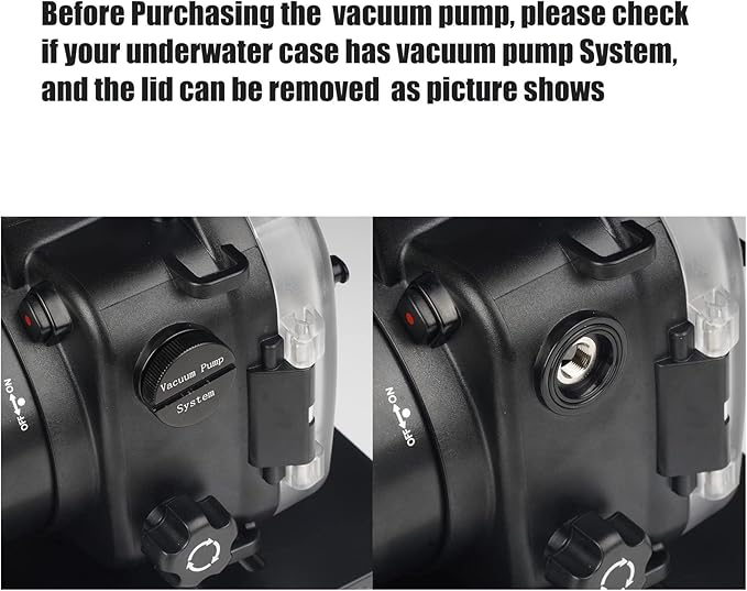 SeaFrogs Vacuum Pump VPS-100 Pre-Dive Vacuum Leak Check System for Seafrogs Meikon Underwater Camera Housings Case with Vacuum Pump System Design