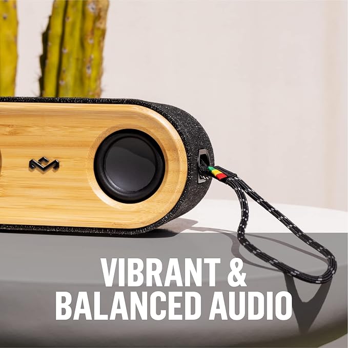 House of Marley Get Together 2 Mini: Portable Speaker with Wireless Bluetooth Connectivity, 15 Hours of Playtime and Sustainable Materials, Signature Black