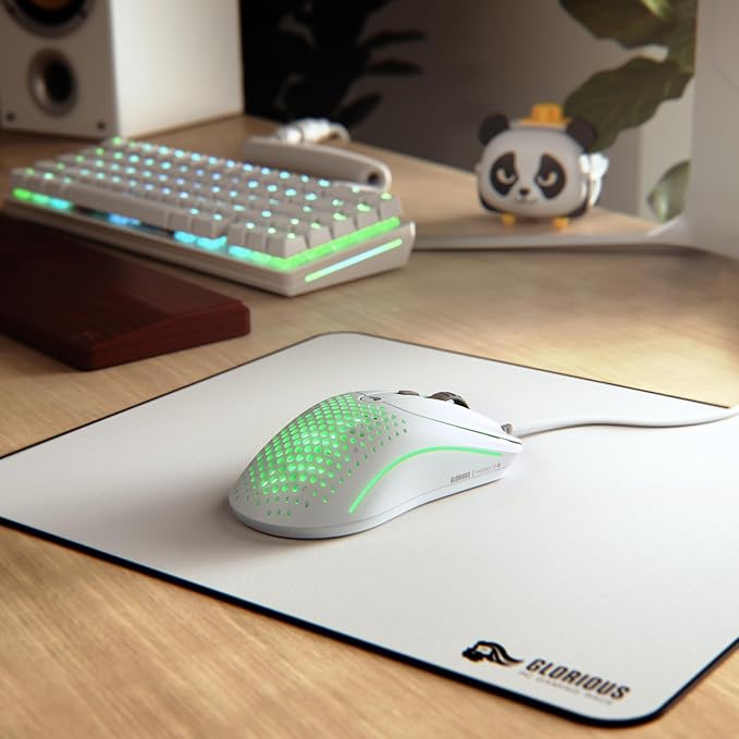 Glorious Gaming Model O 2 Wired Gaming Mouse - 59g Ultralight, FPS, 26,000 DPI, Motion Sync, 80M Click Rated Switches, 6 Programmable Buttons, Ambidextrous, RGB, PTFE Feet - White