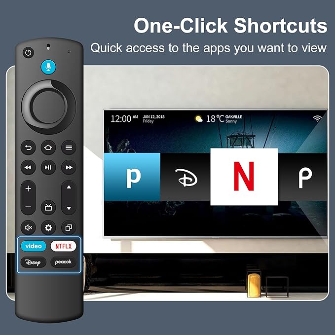 Voice Control TV Remote Replacement - for Fire AMZ TV Stick (HD/2nd Gen/3rd Gen/Lite/4K/4K Max), TV Cube and for Onmi/Insignia/Toshiba/Pioneer