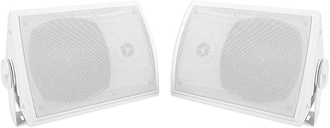 Rockville Pair HP5S-8 420W 5.25" Outdoor/Indoor Home Theater Speakers, 8 Ohm, IPX44 Water-Resistant, Swivel Brackets, High-Fidelity Sound, for Patio and Home Audio