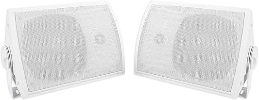 Rockville Pair HP5S-8 420W 5.25" Outdoor/Indoor Home Theater Speakers, 8 Ohm, IPX44 Water-Resistant, Swivel Brackets, High-Fidelity Sound, for Patio and Home Audio