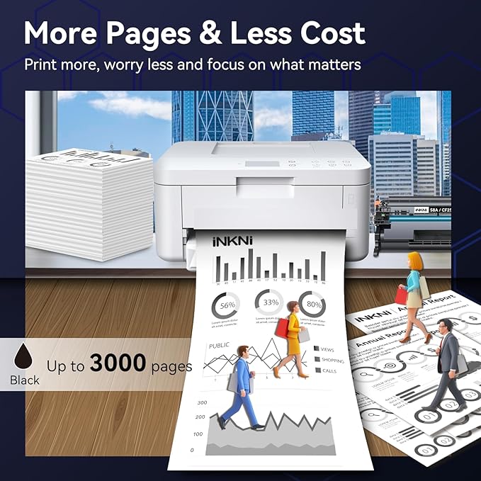 InkNI CF258A 58A Toner Cartridge Black (with Chip) Compatible Replacement for HP 58A 58X CF258A CF258X for Laserjet MFP M428fdw M428fdn M428dw M404 M428 Pro M404n M404dn M404dw Printer(2 Pack)