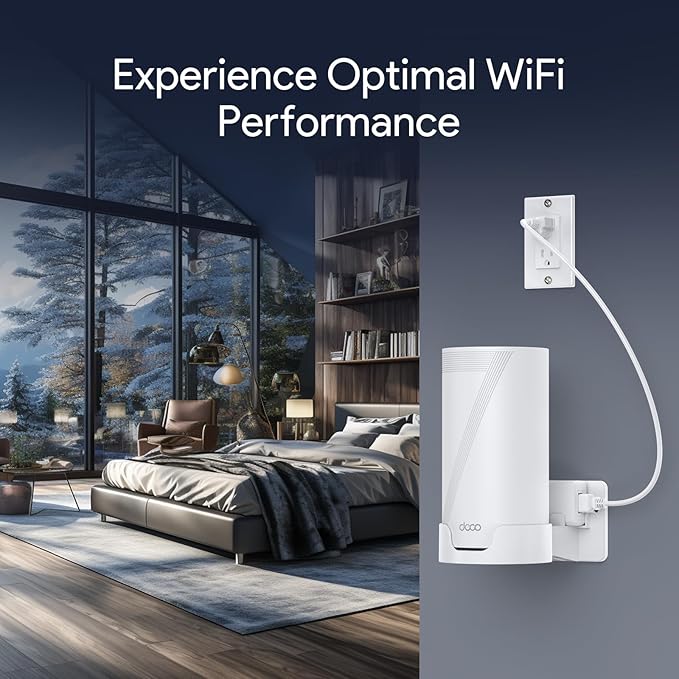 XLTTYWL Deco WiFi 7 Wall Mount Kit, Deco BE65-5G/BE75/BE85/BE95/BE17000/BE22000/BE33000 Router Mount Bracket &Cable Management for TP Decos 7 Tri-Band WiFi 7 Mesh System (White, 2 Pack)