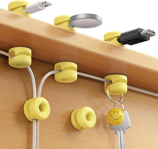 8Pack Cord Organizer JOYROOM Cable Clips [1s Side-Snap Lock] Silicone Cord Holder Cable Management, Adhesive Cord Clips Phone Charger Wire Keeper, Office Workspaces Desk Organization Home Accessories