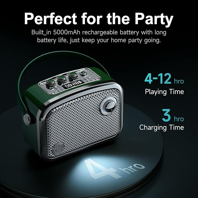 Portable Bluetooth Speaker 40W(60W Peak) Wireless Powerful Deep Bass Loud Stereo Sound Rechargeable Speakers with Subwoofer DSP HD Display Support USB/TF Card/AUX Input for Home Party Outdoor (Green)