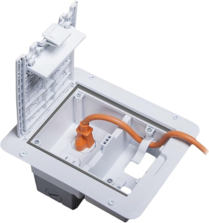 TayMac DOC320W Outdoor Comforts White In-Use Weatherproof Outlet Cover, Electrical Outlet Cover with Extension Cord Clamps for Duplex, Decorator, Outdoor Outlet Cover for Deck Box, White, 1 Gang