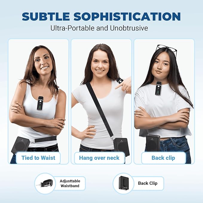 Wireless Voice Amplifier with Bluetooth Lavalier Microphone, Professional Noise Reduction Portable Microphone with Speaker, Mini Megaphone with Clip on/Lapel Mic for Teachers Classroom Tour Guide B006