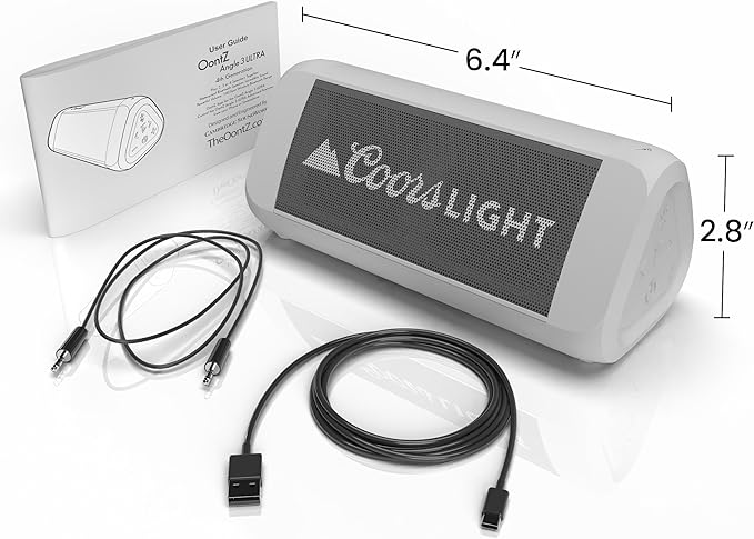 OontZ Ultra Portable Bluetooth Speaker 5.0 - IPX7 Waterproof, 14W Enhanced Sound, 20-Hr Battery, 100ft Wireless Range, Deep Bass and Clear Audio, Durable Shower Speaker for Pool or Beach (Coors White)