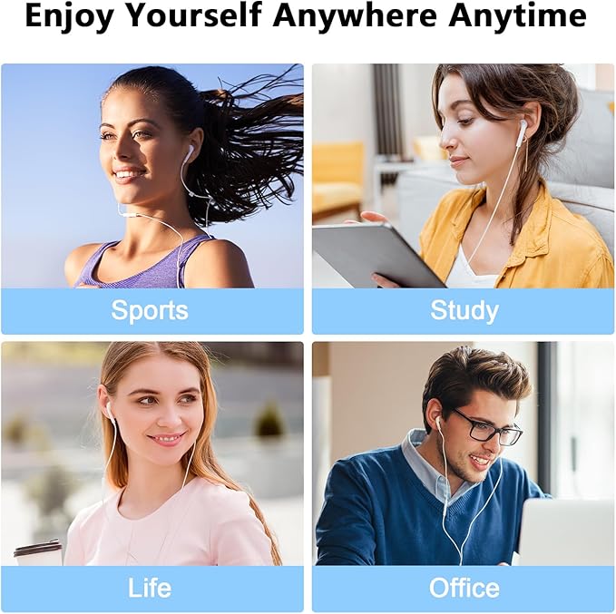 2 Pack USB C Headphones for iPhone 17 16 15, Type C Earphones with Microphone & Remote Control Noise Cancelling Wired Earbuds USB C for iPhone 17 16 15 Pro Max, iPad Pro, Galaxy S25 S24 Ultra, Pixel 9