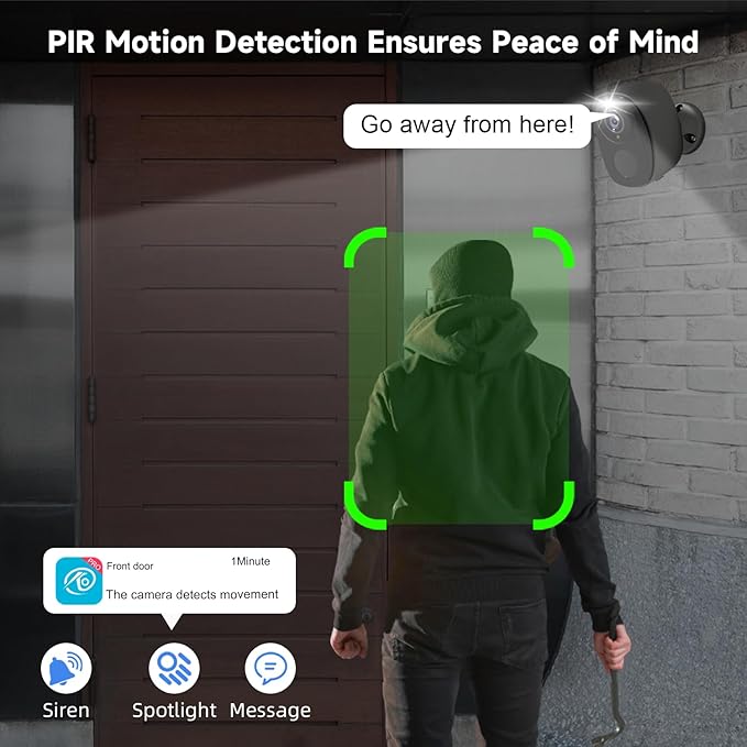 4pcs Solar Security Cameras Wireless Outdoor, 5G/2.4G WiFi Cameras with Solar Panel,2K Camera for Home Security, AI Detection, Siren,Color Night Vision, 2-Way Talk, IP65, Works/Alexa, Cloud/SD
