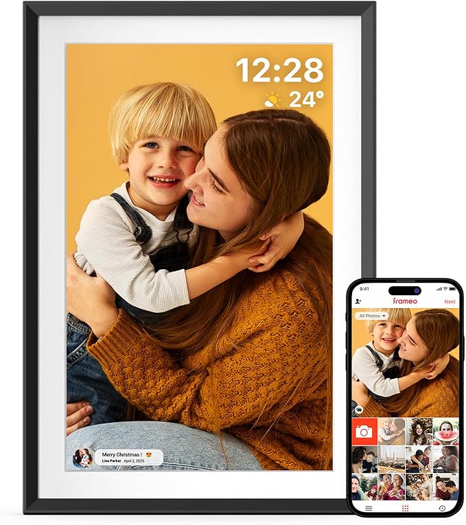 ApoloSign Digital Picture Frame 10.1 inch, Frameo Digital Photo Frame, WiFi Electronic Frame with 32GB Storage, 1280x800 HD IPS Touch Screen, Auto-Rotate, Slideshow, Share Photos/Videos Instantly