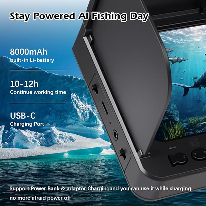 Underwater Fishing Camera, Fishing Camera with Infrared Night Vision Light and Upgraded HD Lens,Portable Fish Finder with 98ft Cable for Ice Lake Boat Kayak Fishing, Waterproof