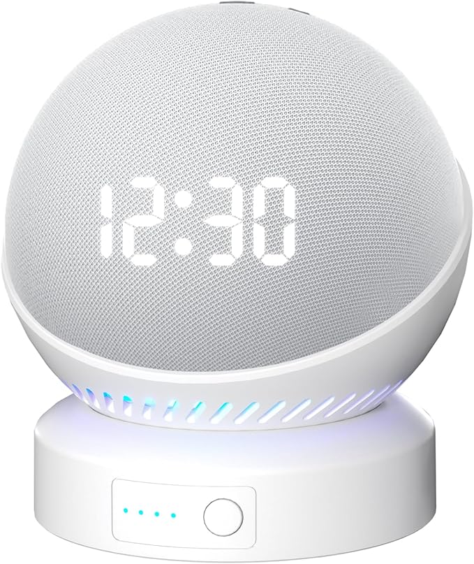 Battery Base for Do/t 4th & 5th Generation Portable D0/t 5TH Gen and Nest WiFi Battery Base Stand, Not Including The Speaker (White)