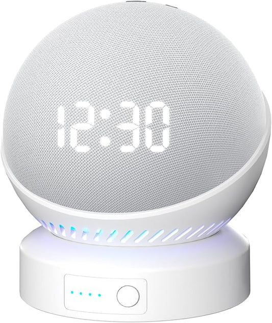 Battery Base for Do/t 4th & 5th Generation Portable D0/t 5TH Gen and Nest WiFi Battery Base Stand, Not Including The Speaker (White)