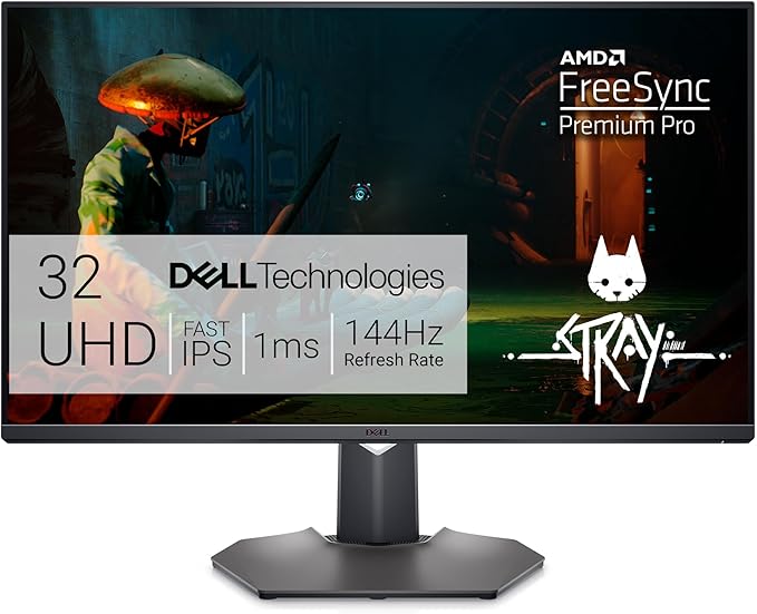 Dell G3223Q Gaming Monitor - 32-Inch 4K Ultra UHD (3840x2160), 144Hz 1Ms Display, AMD FreeSync+NVIDIA G-SYNC Compatible, Height/Swivel/Tilt Adjustability, 3Yr Advanced Exchange - Black