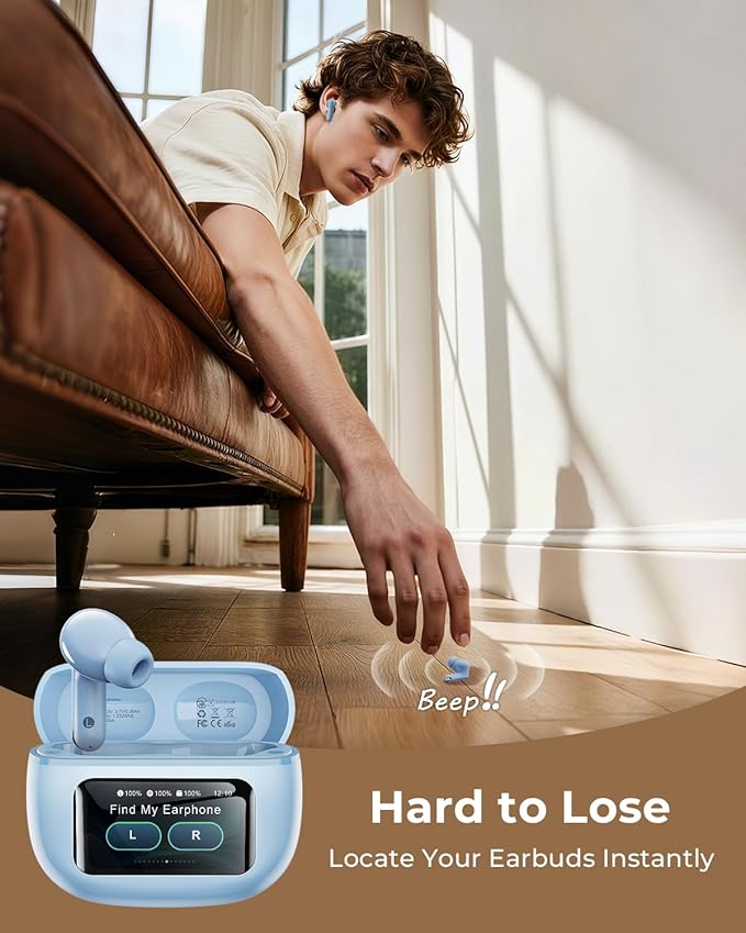 Wireless Earbuds, Ear Buds Active Noise Cancelling with Charging Case, 6.0 Bluetooth Earbuds with AI Clear Calls, 40H Playtime for Sports & Working, Stereo Sound Headphones for iPhone/Android/iPad