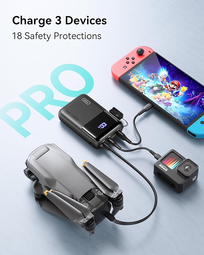 INIU 100W Power Bank, Mini Size 25000mAh High Capacity Laptop Portable Charger, USB C in&Out Tablet Powerbank, Smart Digital Display Phone Charger for iPhone 17 16 15, Samsung, iPad, MacBook, Laptop