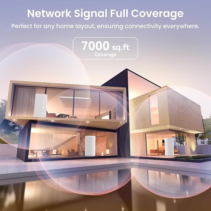 Tenda AX3000 WiFi 6 Mesh System Nova MX12 - Whole Home Covers up to 7000 sq.ft - Dual-Band Mesh Network for 160+ Devices - 1.7 GHz Quad-Core CPU - Replaces Wireless Router - 3-Pack(2025 New Version)