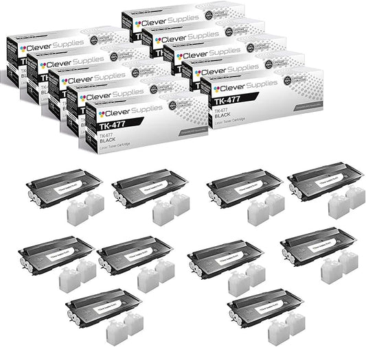 Clever Supplies CS Replacement Toner Cartridge Compatible with Kyocera-Mita TK-477 Black CS255, CS305, FS-6525MFP, FS-6530MFP, TASKalfa 255, TASKalfa 305 Black 10 Pack