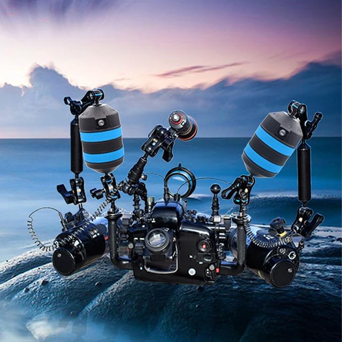 Buoyancy Float Arm,DIVTEK Dive Bracket with Nauticam Bayonet Mount Improved Lightweight for Underwater Camera Tray Scuba Dive Video Lights Arms