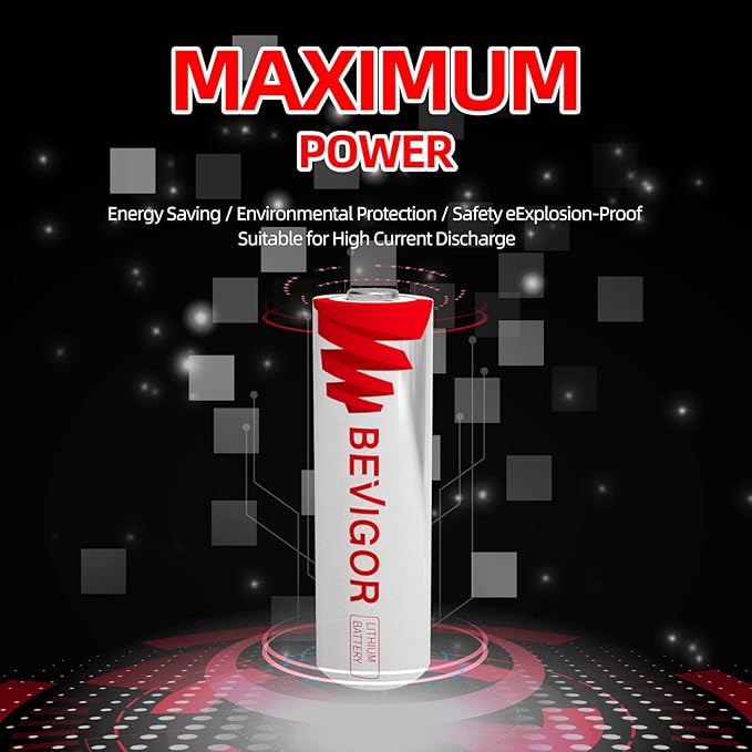 BEVIGOR Lithium Batteries AA Size, AA Battery 4 Pack, Double A Batteries, 1.5V Double A Battery, Longer Lasting Lithium Iron Batteries for Flashlight, Toys, Remote Control【Non-Rechargeable】