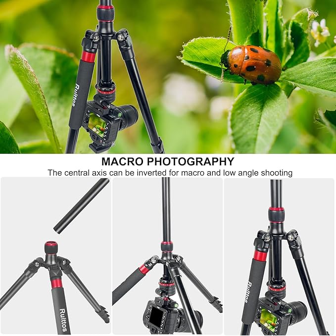 Travel Tripod, 70" Camera Tripod Monopod with Ball Head Lightweight Aluminum Portable for DSLR/SLR Cameras, Video Camcorders, Action Cameras, Phones, Telescopes...8.8lbs (TM70-LB36)
