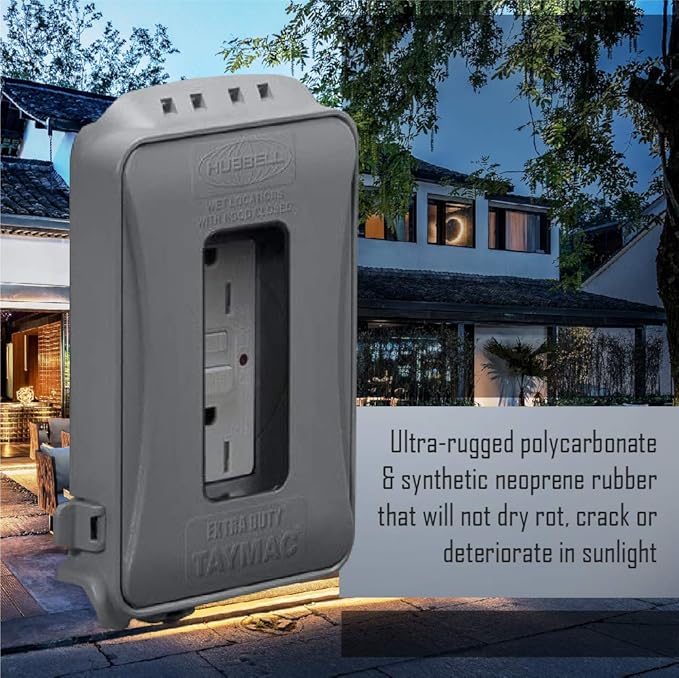 TAYMAC ML500 Single-Gang Mount 16-in-1 Flat Nonmetallic Weatherproof Vertical/Horizontal, 1-Pack, Gray