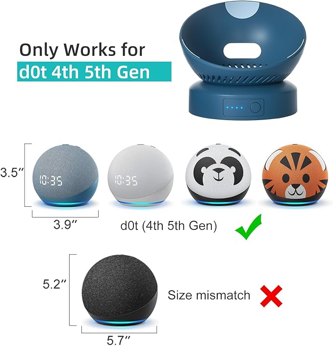 Battery Base for Do/t 4th & 5th Generation Portable D0/t 5TH Gen and Nest WiFi Battery Base Stand, Not Including The Speaker (Blue)
