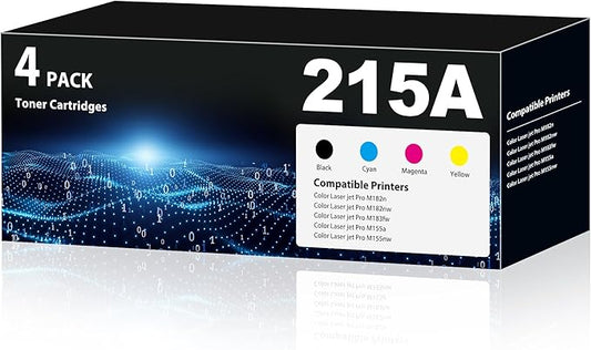 215A Toner Cartridges M183fw Toner Compatible for HP 215A Toner cartridges 4 Pack (with Chip) M183fw M182 M155 215A Toner cartridge for Color Laser Jet Pro MFP M183fw M183fdw M182n M182nw M155a M155nw
