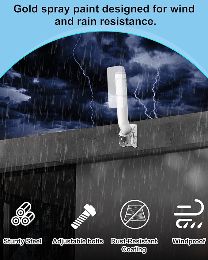 Universal Antenna Mount, 12'' (H) - Φ1.38‘’ Pole and Wall-Mounted Mounting Bracket Mast for Outdoor TV Antennas, Point to Point AP Access Point, Weather Station, CPE Bridge, Starlink and More