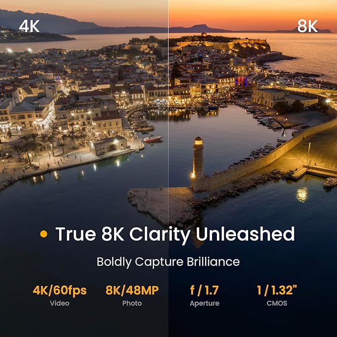 SKYROVER X1 Drone with Camera 4K, Mini Drone for Adults, 8K Photo, Under 249g, 50000ft Transmission, 360 Degree Obstacle Sensing, 32-Min Flight Time