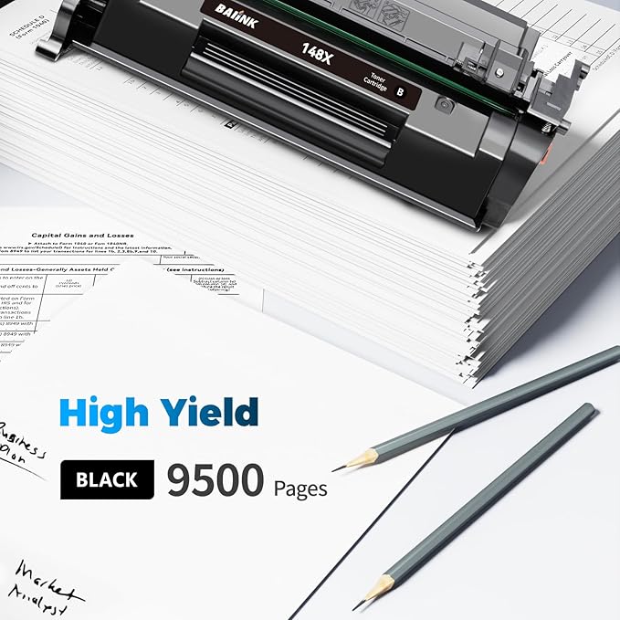 148X Toner Cartridge Black (with Chip) Compatible Replacement for HP 148A 148X W1480A W1480X Compatible for HP Pro 4001dw 4001dn 4001n MFP 4101fdw 4101fdn Printer High Yield (2 Pack)