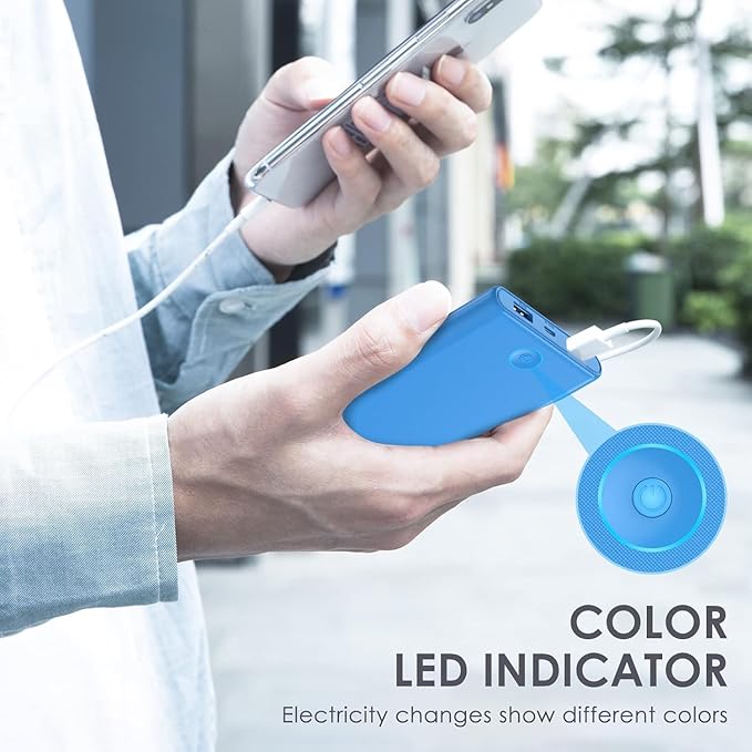 [2 Pack] Portable Charger Power Bank 20000mAh,Ultra Slim Portable Phone Charger with Dual USB Outputs,Backup Charging External Battery Pack Compatible with iPhone 15/14/13/12/11,Android etc-Black+Blue