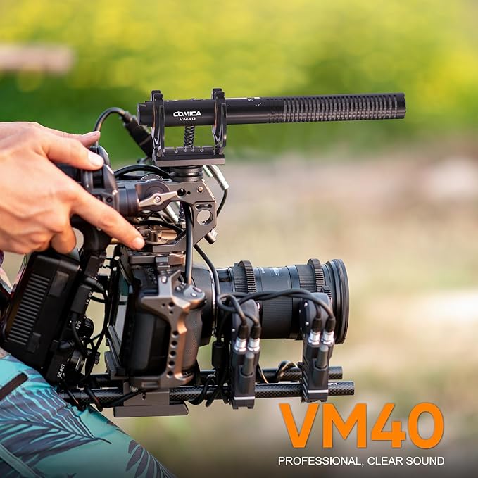 COMICA VM40 Shotgun Microphone with Wireless Modes, 48kHz/32-bit, 32GB Storage, Safety Audio Track, Super Cardioid Camera Mic for Filmmakers, Vloggers - Wireless Mic for Camera, Smartphone, PC