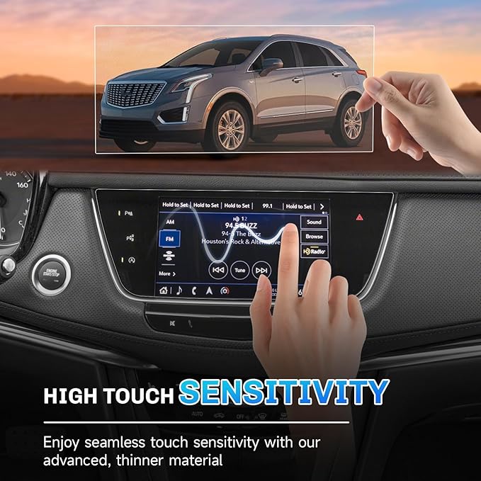 SXCY for 2025 Cadillac XT5/XT6 Anti-Glare Matte Screen Protector 8 Inch for 2020-2025 XT5/XT6 Accessories Navigation Screen Protector 9H Tempered Glass