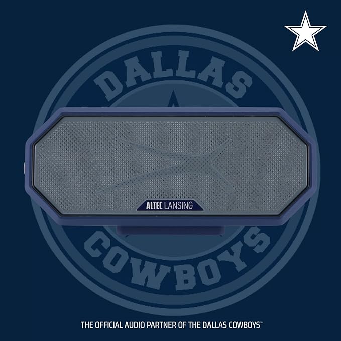 Altec Lansing - Portable Bluetooth Speaker HYDRABLAST 2.0, Waterproof IP67, 20W Output Power, Magnetic Bluetooth Speaker (Dallas Cowboys)