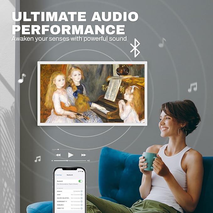 Extra Large Digital Picture Frame 32 inch, 1920x1080 FHD IPS WiFi Digital Photo Frame with Remote, 64GB Storage, Auto-Rotate, Instantly Share Photo/Video via Apps/Email, USB/Mirco SD, White