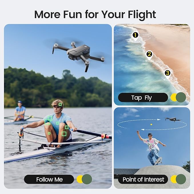 Holy Stone HS720S GPS Drone with Camera for Adults 4K Video, under 249g, 5G 2KM Tranmisson, Smart Fly, Follow Me, 2 Batteries 42-Min Flight Time, Auto Return, Beginner Friendly Mode