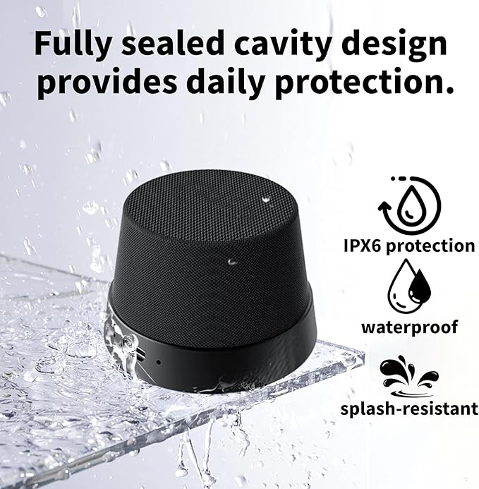 Portable Bluetooth Sound, Magnetic Portable Wireless Speaker, IPX6 Waterproof Small Bluetooth Speaker, Outdoor Magnetic Phone Holder, Small Outdoor Wireless Sound (Elegant Black)