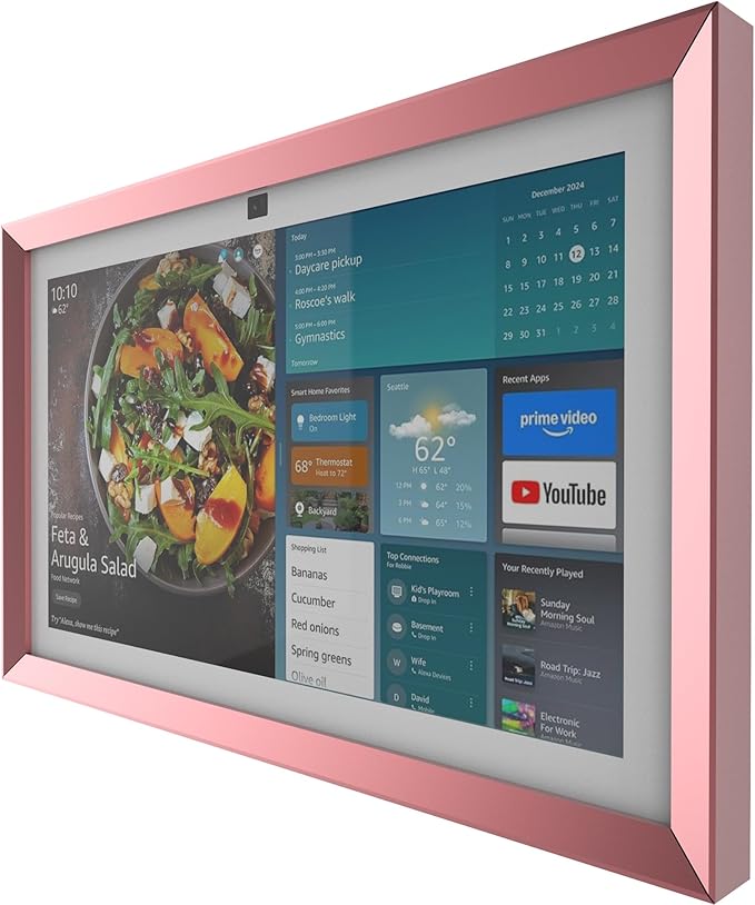 Aluminum Alloy Decorative Frame for Echo Show 15 (Champagne Golden)