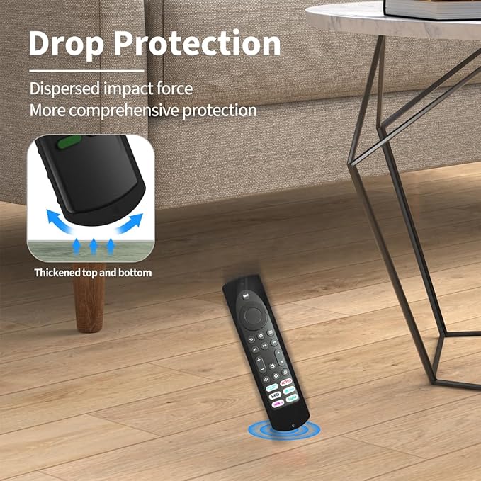 6.2 Inch Silicone Cover Compatible with Fire TV Stick 4K Max Toshiba/Insignia Smart TV Remote Voice Remote (Include Insignia Smart TVs/Toshiba FireTV with 6 Shortcut Buttons Remote) (Black)
